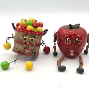 Anthropomorphic Shelf Sitter APPLE & BUSHEL  Dangling Legs  WMG - SET OF 2